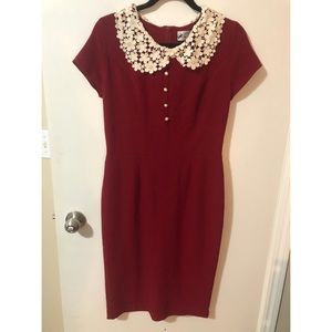 Vintage Looking Lace Collared Dress.